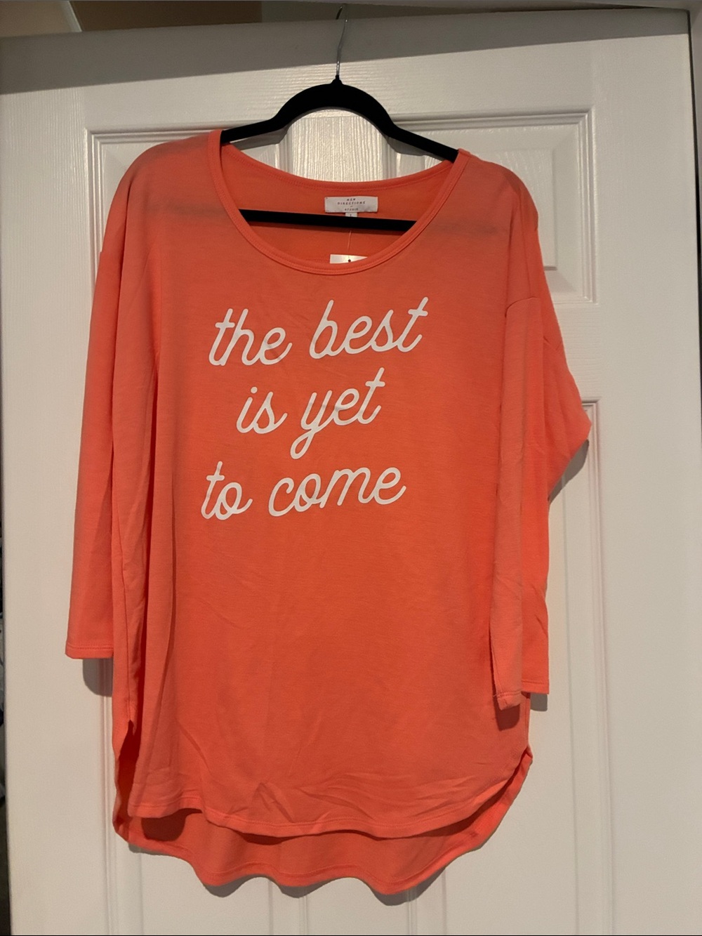 new directions Coral Long Sleeve Graphic Scoop Neck Tee